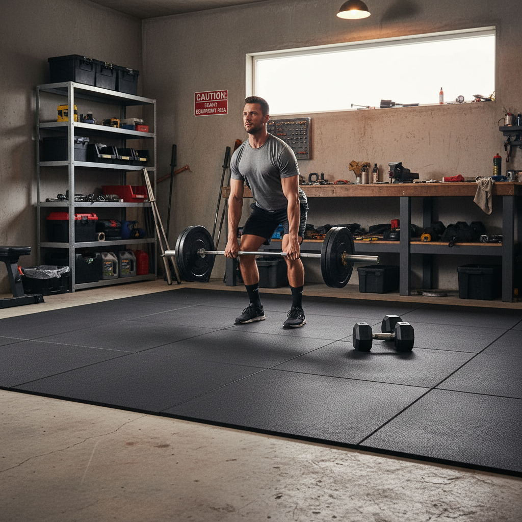 Premium Heavy Duty Solid Grey Rubber Gym Flooring Tile - 1m x 1m x 20mm with Low-Odour and Precision Engineering for High-Performance Fitness Areas