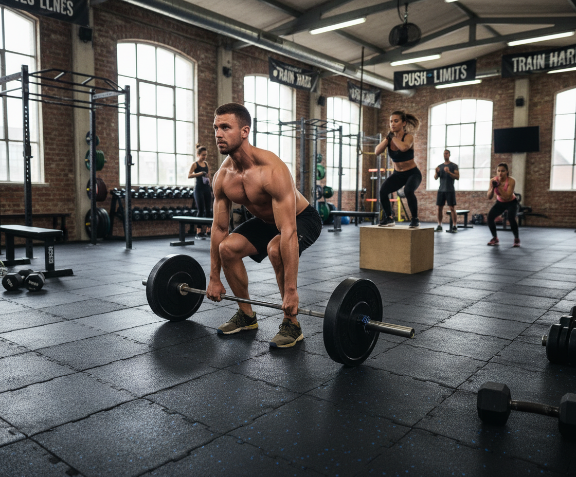 Premium Heavy Duty Rubber Interlocking Gym Mats 1m x 1m x 10mm for Weight Training and Fitness Activities