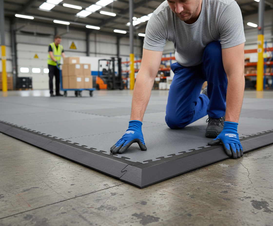 Premium 40mm Jigsaw Mat Ramp - Right Side for Streamlined Transitions in Gym, Easy Setup and Customizable Fit