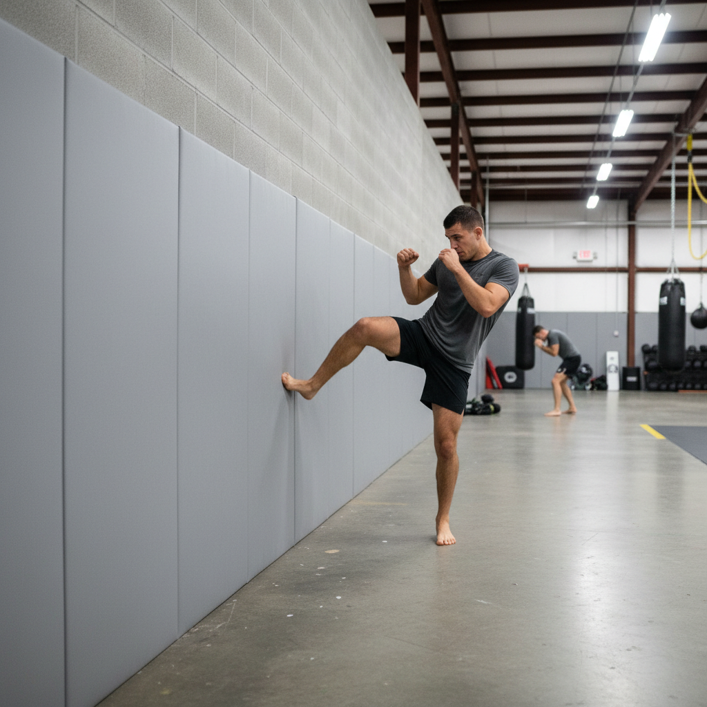 Premium Grey Wall Padding for MMA and BJJ - 50mm Thick Vinyl Panels 1.83m x 0.61m