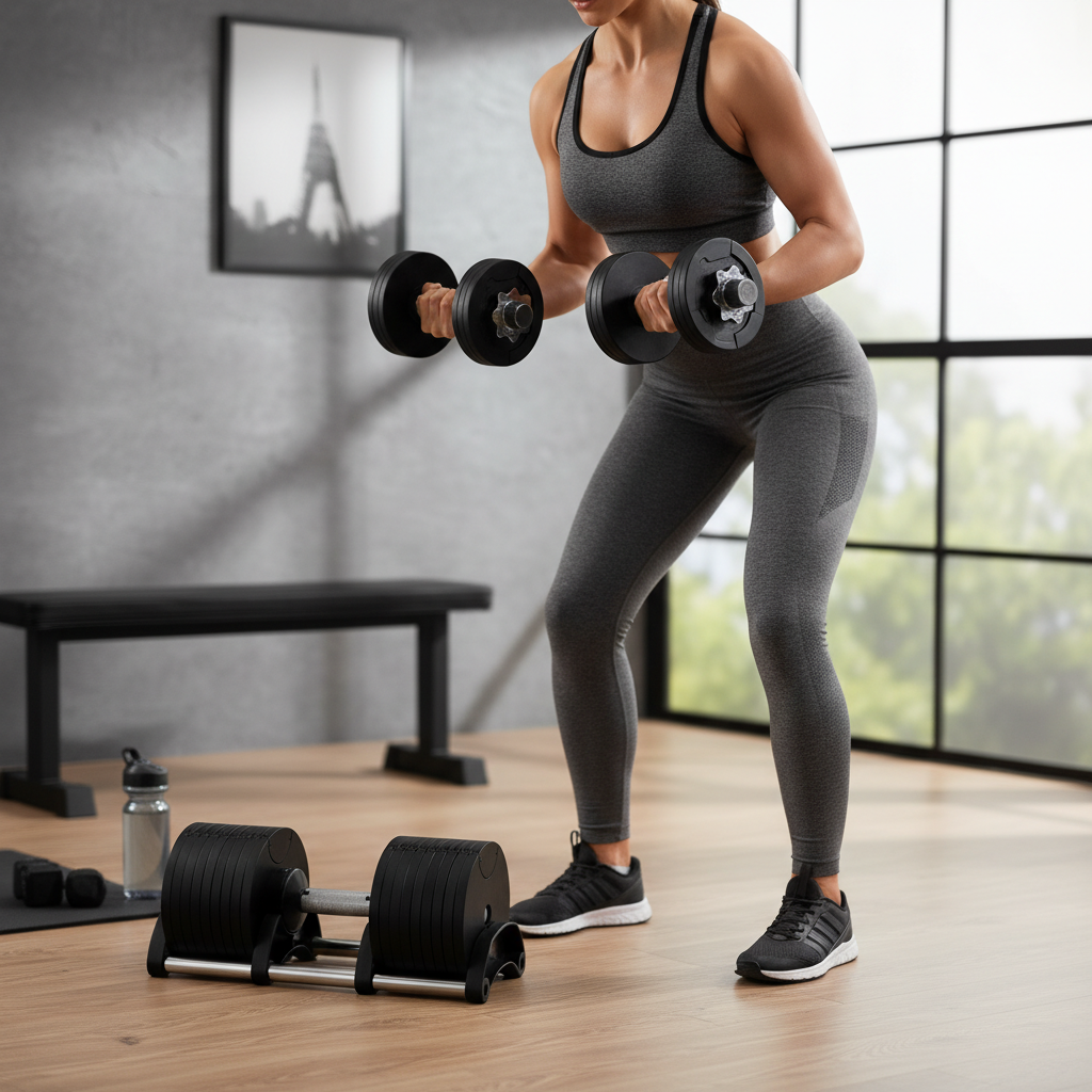 Premium 40kg Adjustable Dumbbell Pair with 4kg Increments for Space-Saving Strength Training