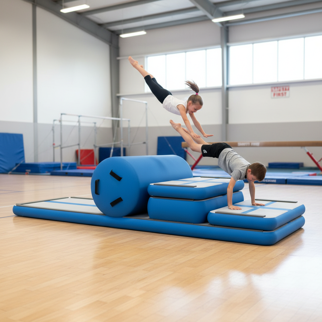 Premium Air Track Pro Training Set - Includes Air Floor, Boards, and Block for Versatile Training in Pink or Blue