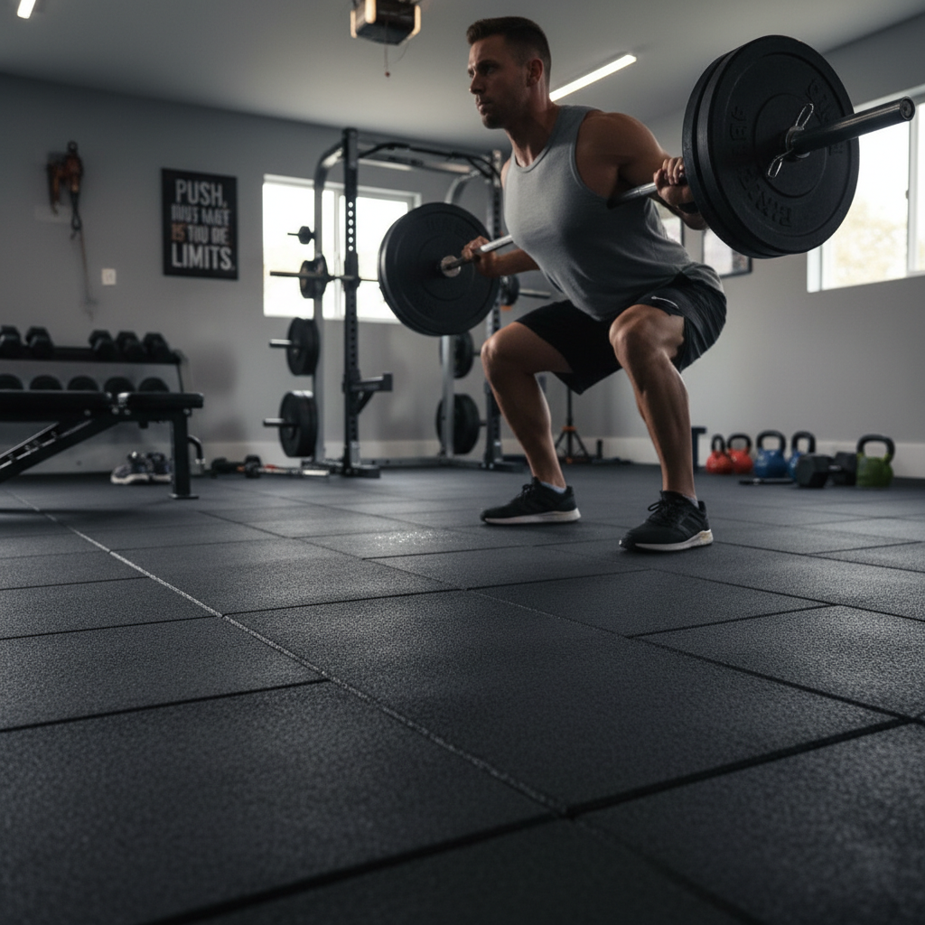 Premium Heavy Duty Rubber Gym Flooring Tiles 100cm x 50cm with 20mm Thickness for Weightlifting and CrossFit Areas