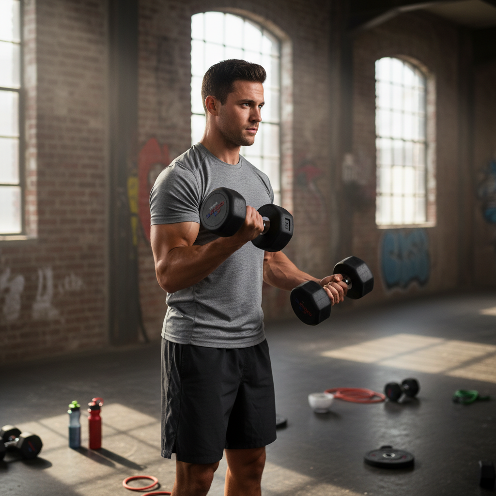 Premium Rubber Dumbbells for Strength Training - Durable, Versatile with Knurled Steel Grip