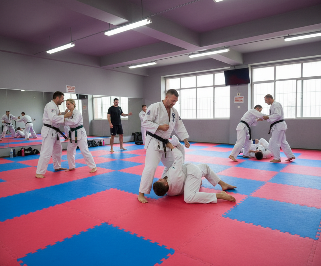 Premium 20mm Red/Blue Jigsaw Mat 1m x 1m - No Smell, Lightweight, Anti-Bacterial, Impact Absorbing