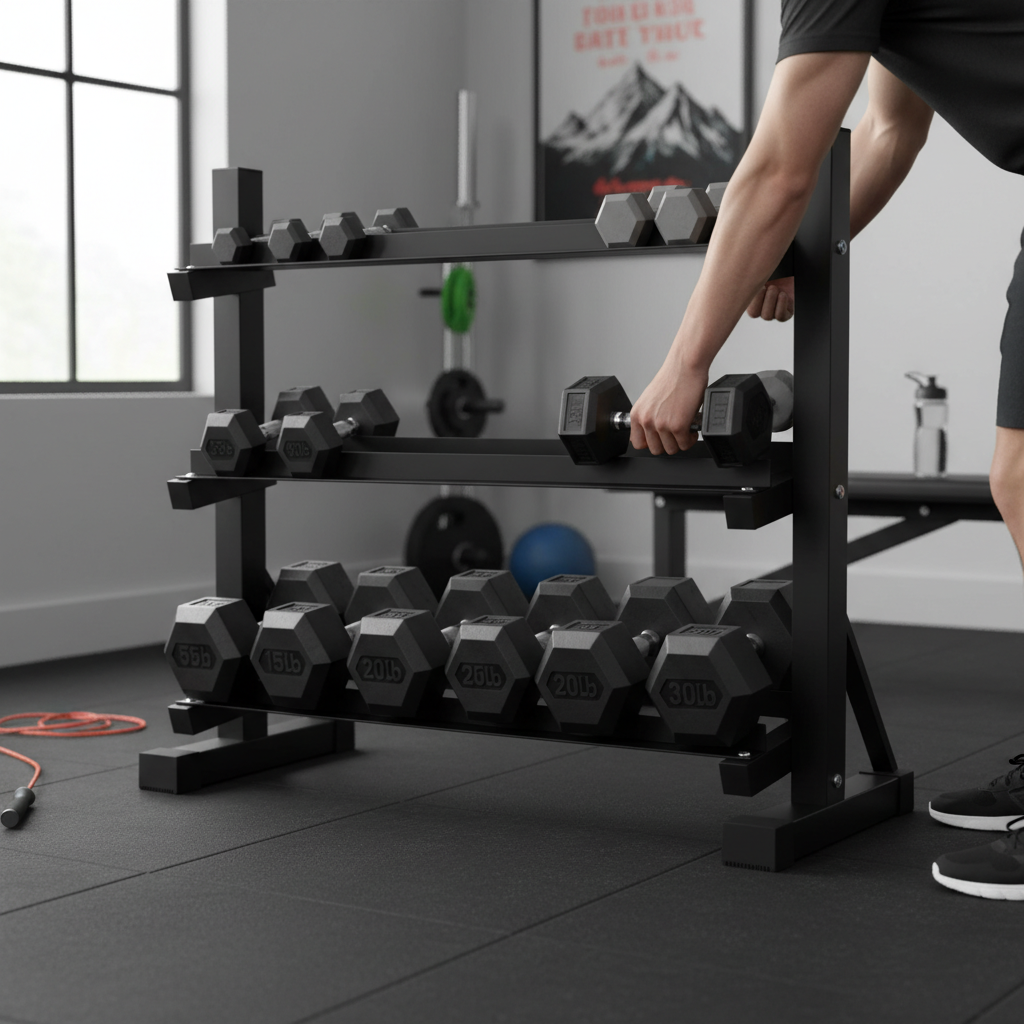 Premium Heavy Duty 3 Tier Dumbbell Weight Rack - Holds Up to 450kg with Rubber Feet for Stability and Easy Access
