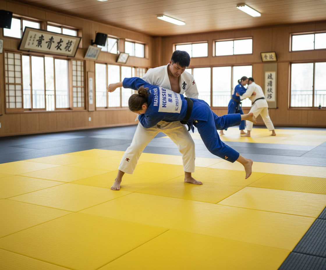 Premium Judo Mat 1m x 1m x 40mm with High Shock Absorption and Anti-Slip Base - High-Quality Professional Grade for Industrial and Commercial Appli...