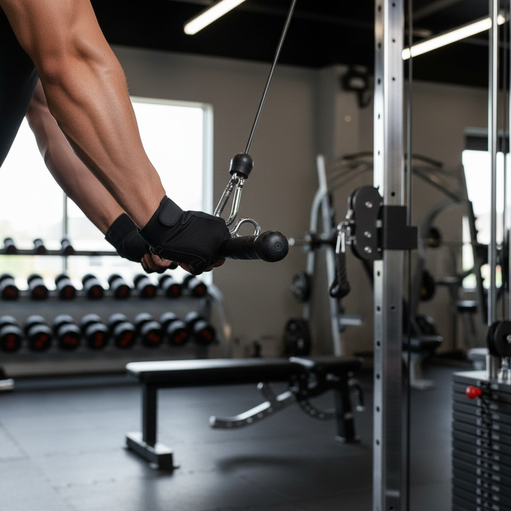 Premium Rotating Straight Bar Cable Attachment for Enhanced Performance - 50cm Length and 3cm Grip Diameter