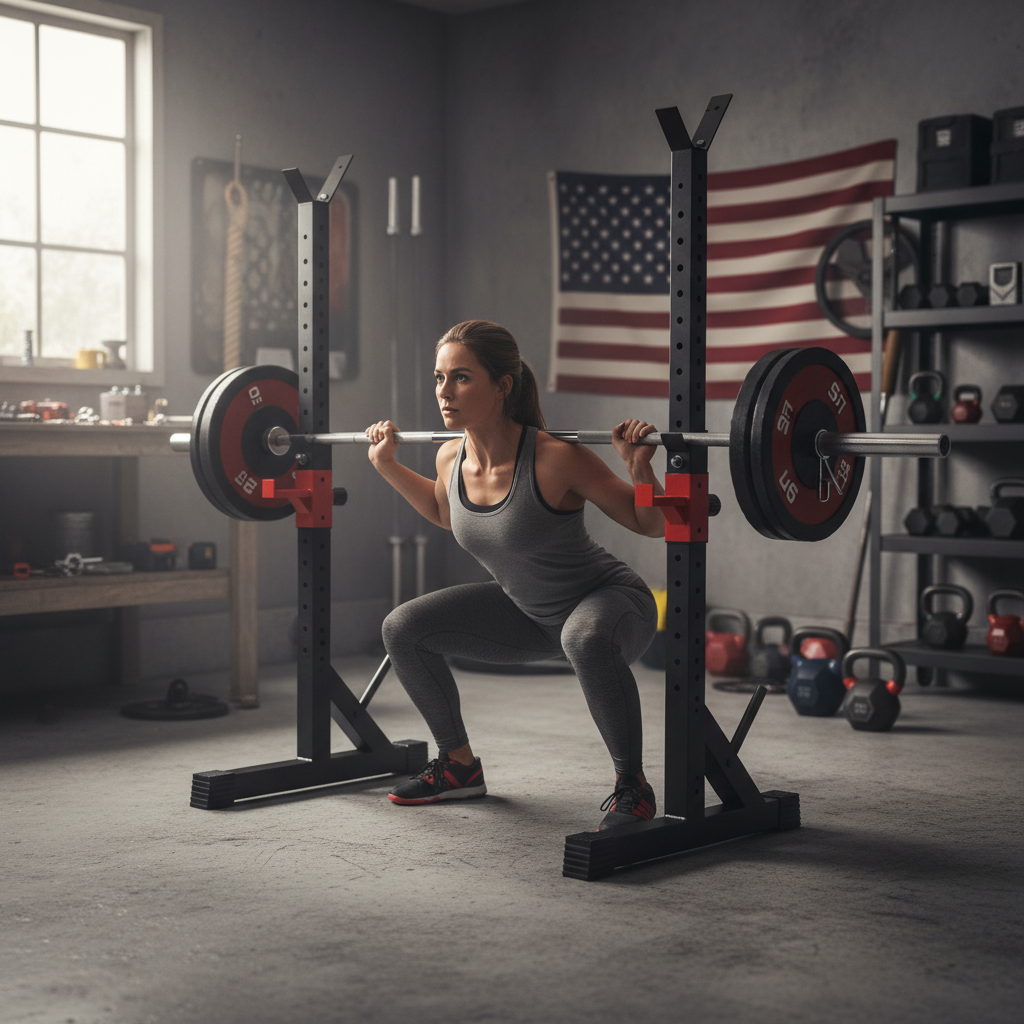 Premium Adjustable Squat Rack with Height and Width Options for Versatile Home Workouts