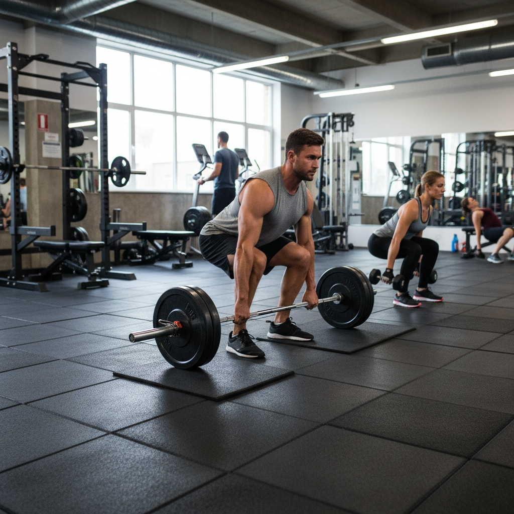 Premium 15mm Gym Flooring Mats 100cm x 100cm for Home and Commercial Use with High Weight Limit