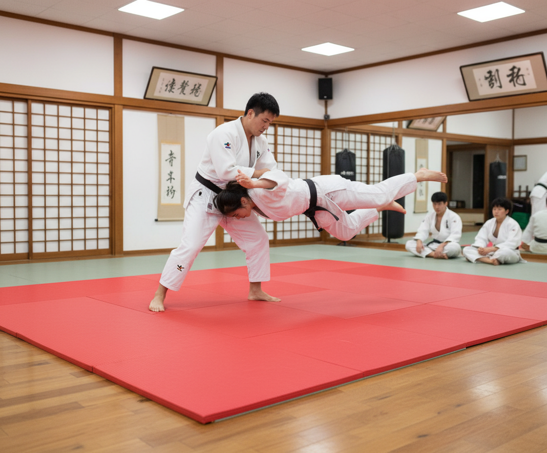Professional Heavy Duty Judo Mat 2m x 1m x 40mm with Anti-Slip Base and High Shock Absorption