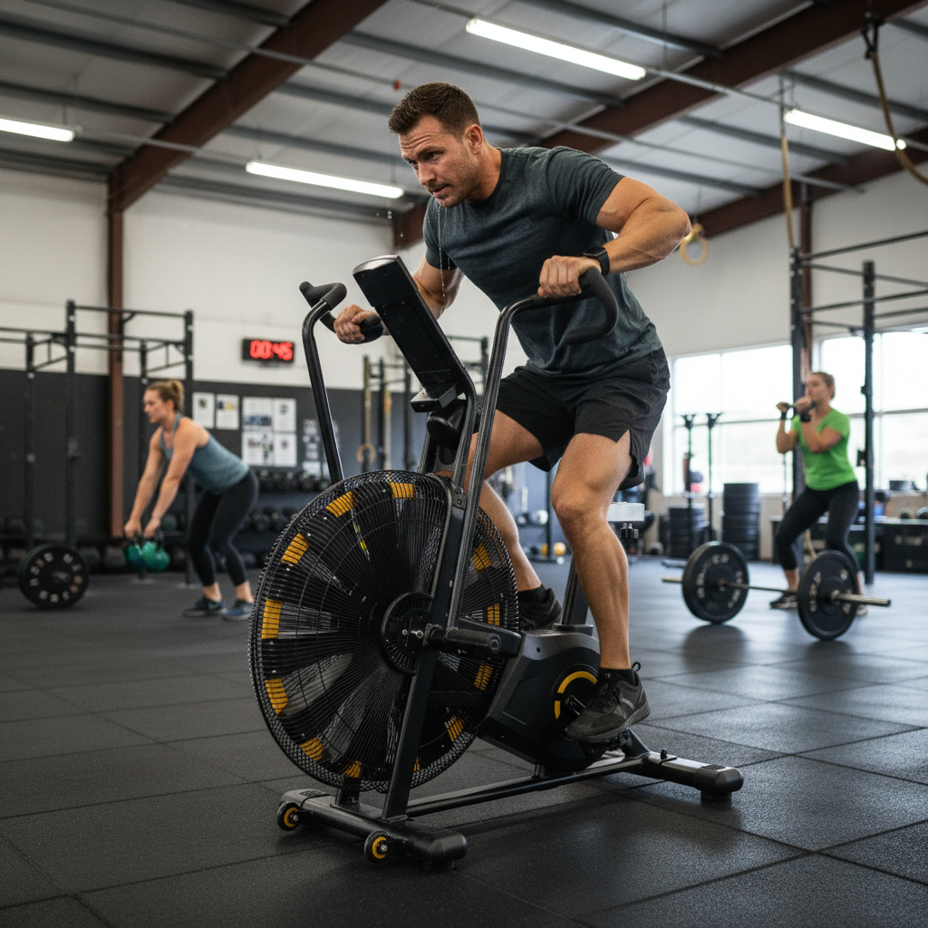 Premium Heavy Duty Air Bike with Dynamic Resistance, Ergonomic Design, and Full-Body Conditioning Features