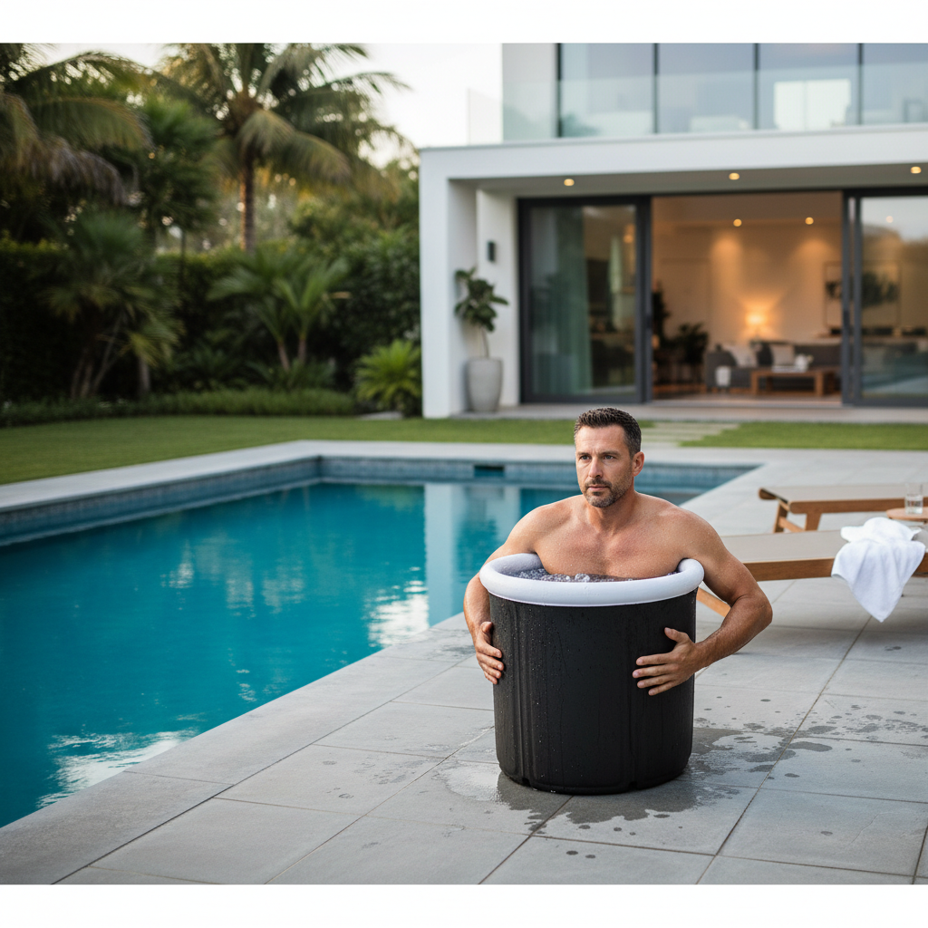 Premium Ice Bath Recovery Therapy Unit for Athletes - Compact Cold Plunge Solution with Easy Setup and Muscle Relief Benefits