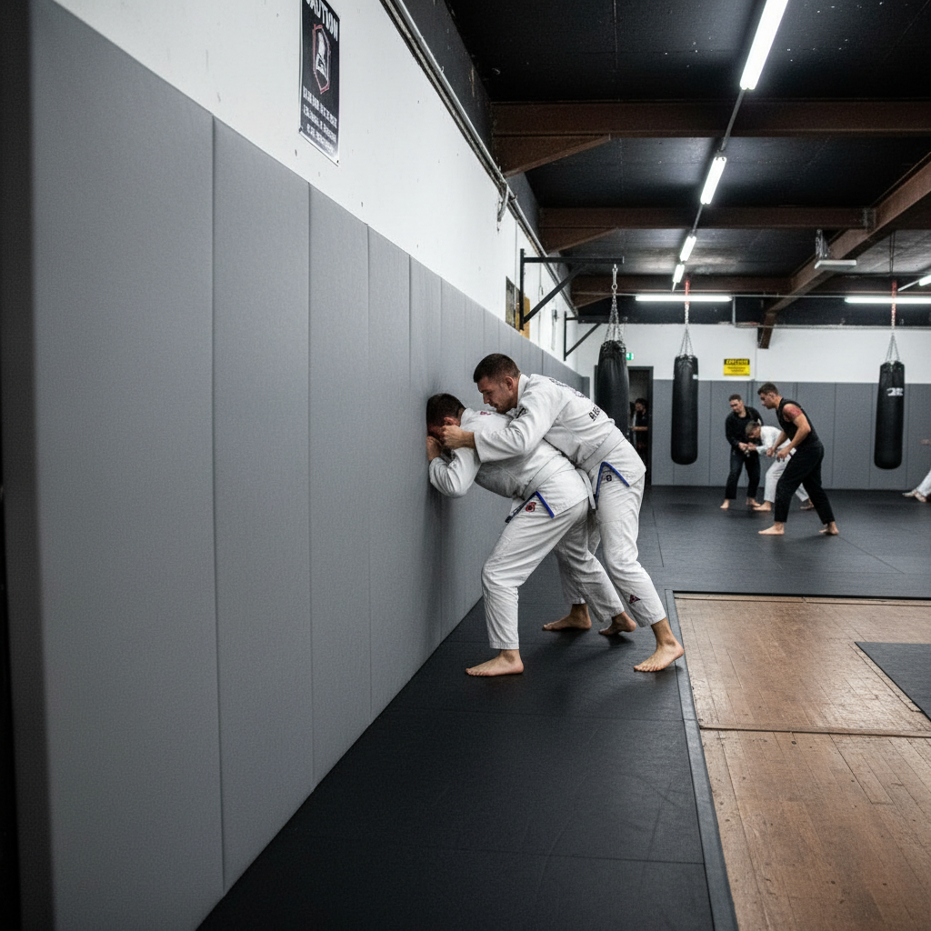 Premium Grey Wall Padding for MMA and BJJ - 50mm Thick Vinyl Panels 1.83m x 0.61m