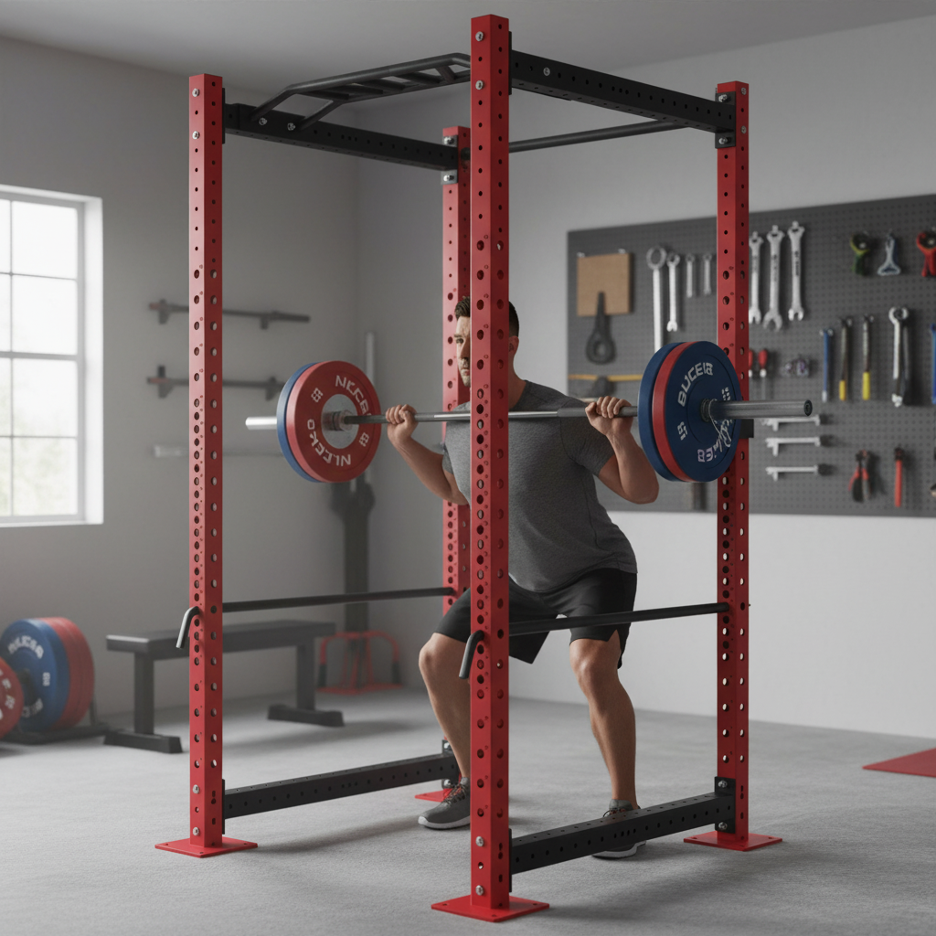 Premium Heavy Duty Power Rack 2.38m Tall with Multi-Functional Features and Durable Powder-Coated Finish