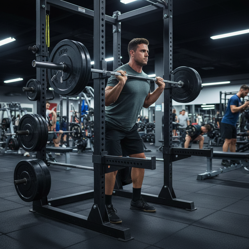 Premium Heavy Duty Sandwich J-Cups for Power Rack - Durable Steel with Plastic Protection, Easy Installation and Adjustment