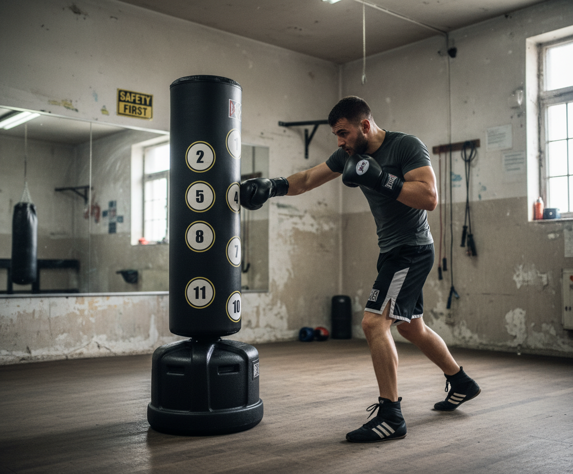 Premium Freestanding Punch Bag XL 180cm with High Impact Foam and Adjustable Base for Targeted Drills