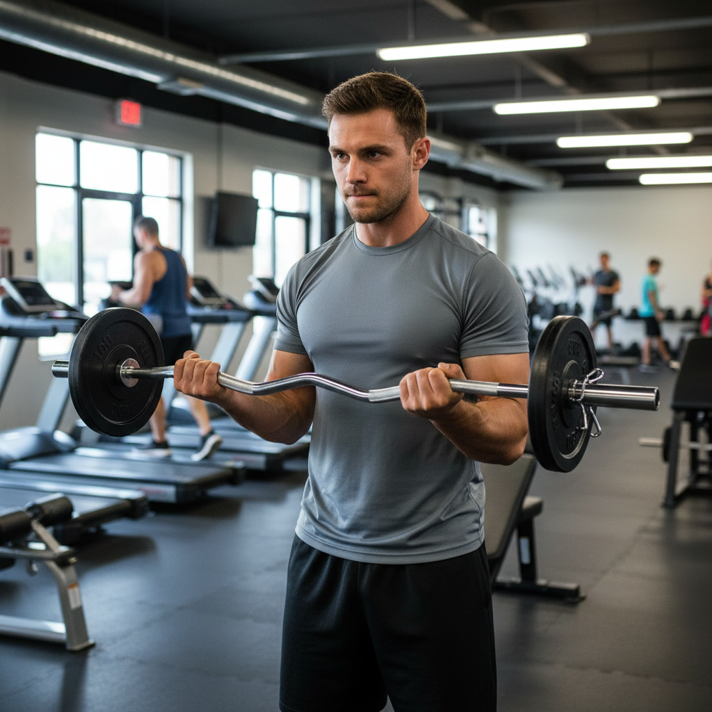 Professional Olympic 4ft Curl Bar with Knurled Handles and 500lbs Capacity for Arm and Upper Body Training