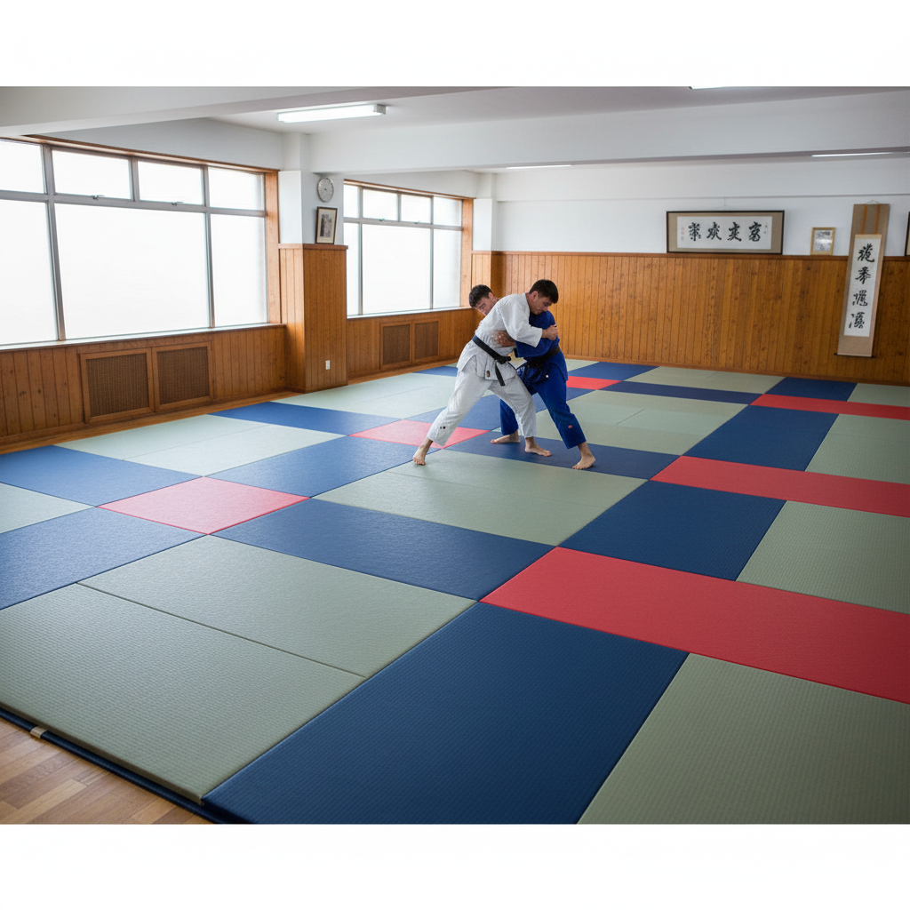 Premium 1m x 1m x 40mm Tatami Judo Mat with Anti-Slip Surface for High-Impact Training in Martial Arts and Gymnastics