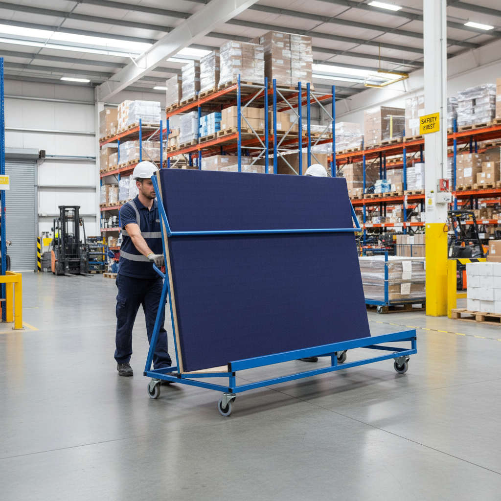 Premium Heavy Duty Incline Mat Trolley with Robust Steel Frame and Non-Marking Rubber Wheels for Storage and Transport