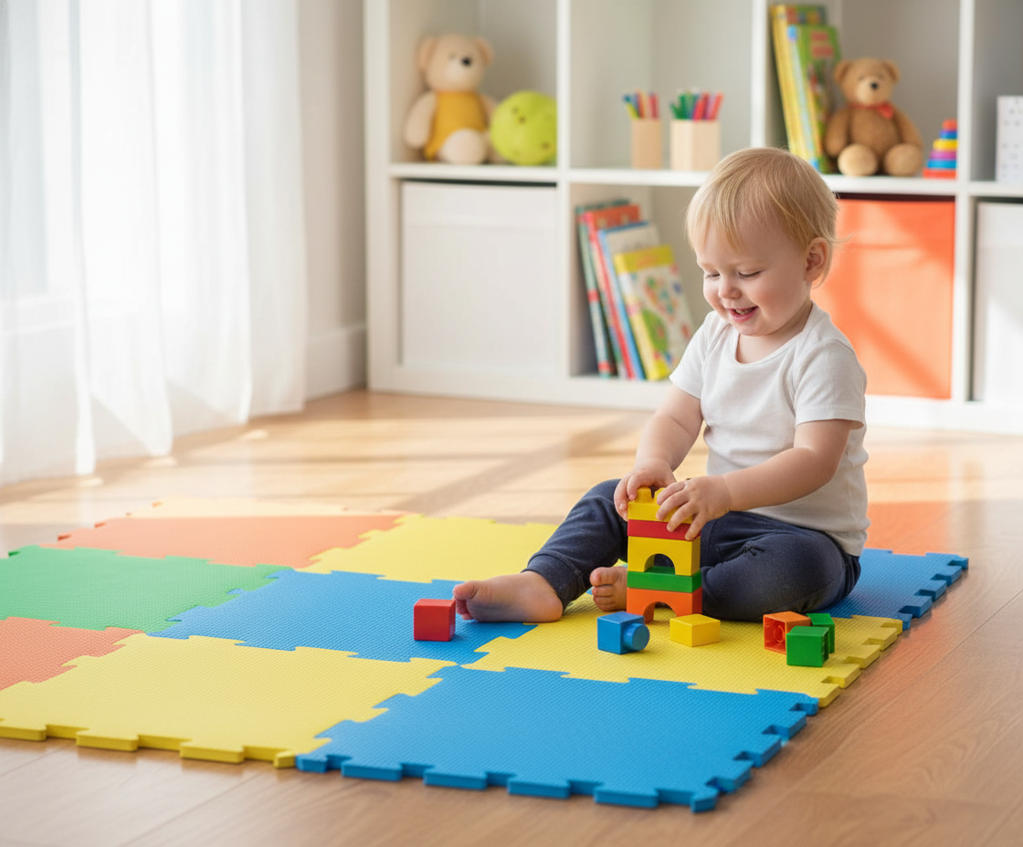 Premium Foam Play Mats Pack of 6 - Colorful 60cm x 60cm Non-Toxic Kids Mats for Play Rooms