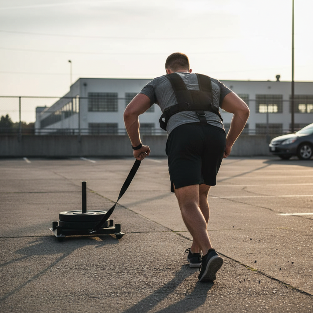 Premium Heavy Duty Sled Harness for Strength Training with Adjustable Fit and Padded Straps