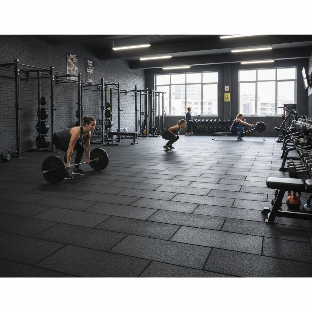 Premium Heavy Duty Rubber Gym Flooring Tiles - 100cm x 50cm, 20mm Thick for Weightlifting and CrossFit