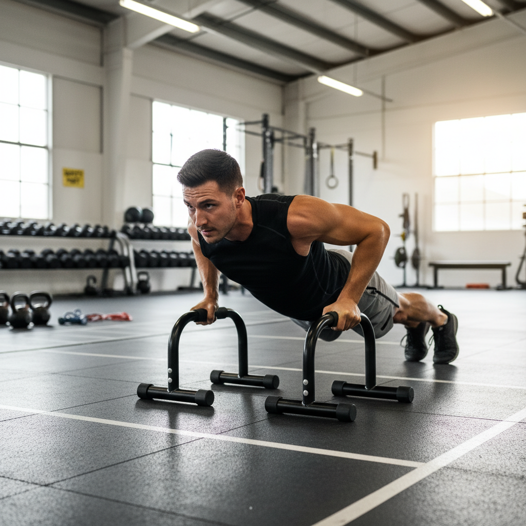 Premium Low Parallel Bars for Full Bodyweight Workouts and Calisthenics Training - Durable Iron with Anti-Slip Feet