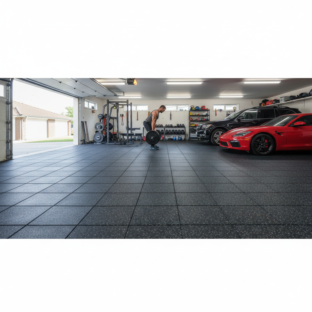 Premium Rubber Gym Flooring Package - 36m2, 1m x 1m x 20mm Tiles for Ergonomic Shock Absorption and Non-Slip Safety