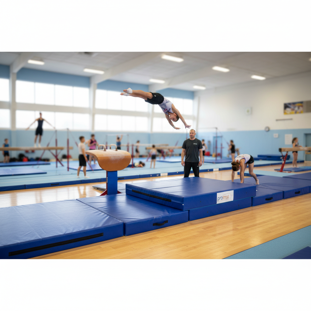 Premium Heavy Duty Crash Mats - Shock Absorbing PU Foam with Flame Retardant Cover for Gymnastics, Parkour, and Martial Arts