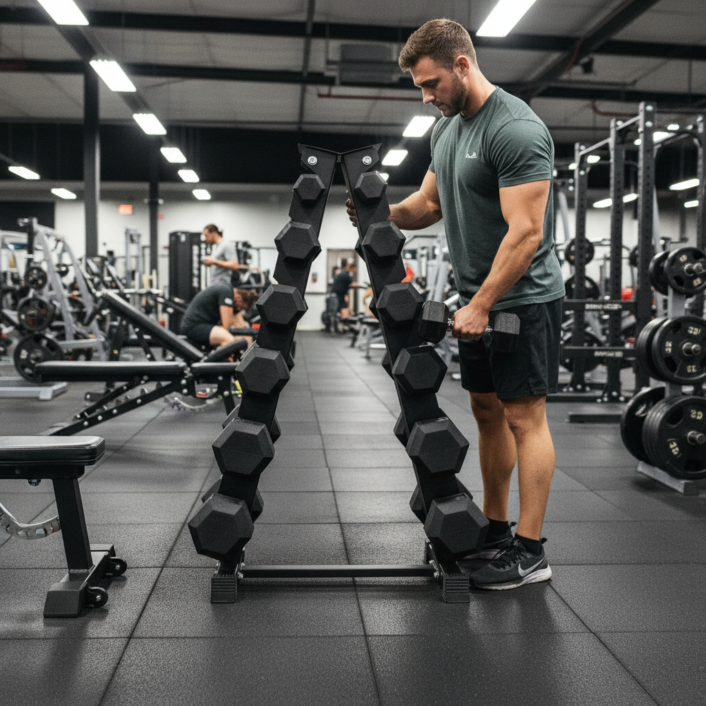 Premium Heavy Duty Hex Dumbbell Tree Stand - Vertical A-Frame for 5 or 6 Pairs with 350kg Weight Capacity