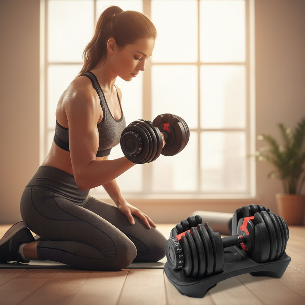 Premium 24kg Adjustable Dumbbells Pair - Versatile Home Fitness Solution with Quick Dial System for Efficient Workouts