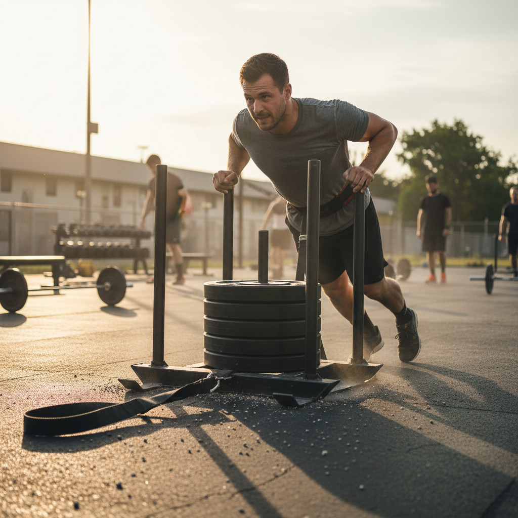 Professional Heavy Duty Weight Sled for Strength Training, Collapsible Design, and Adjustable Harness Compatibility