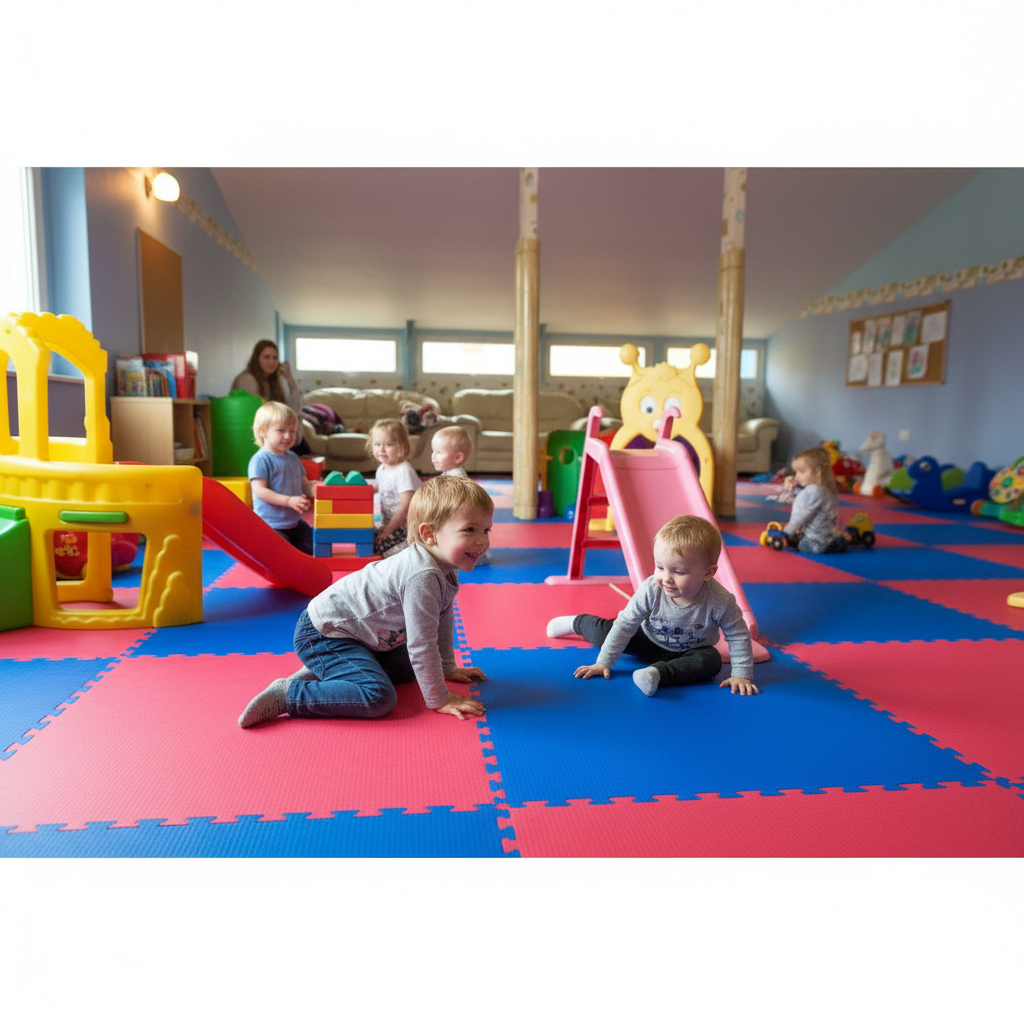 Premium 20mm Tatami Play Centre Mats - Reversible Red and Blue with High-Density Foam