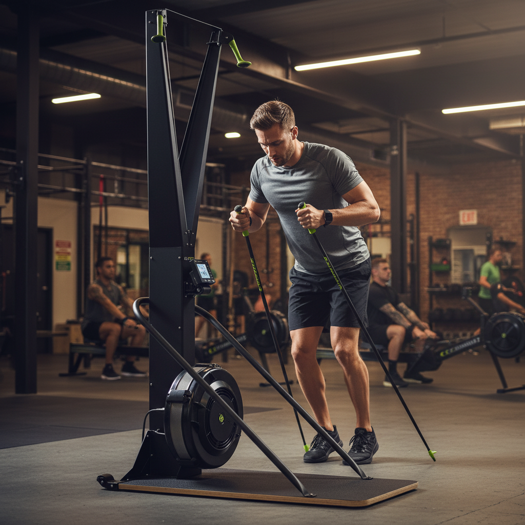 High-Performance Total Body Ski Ergometer for Strength and Endurance Training with Advanced Performance Monitor and Adaptive Features