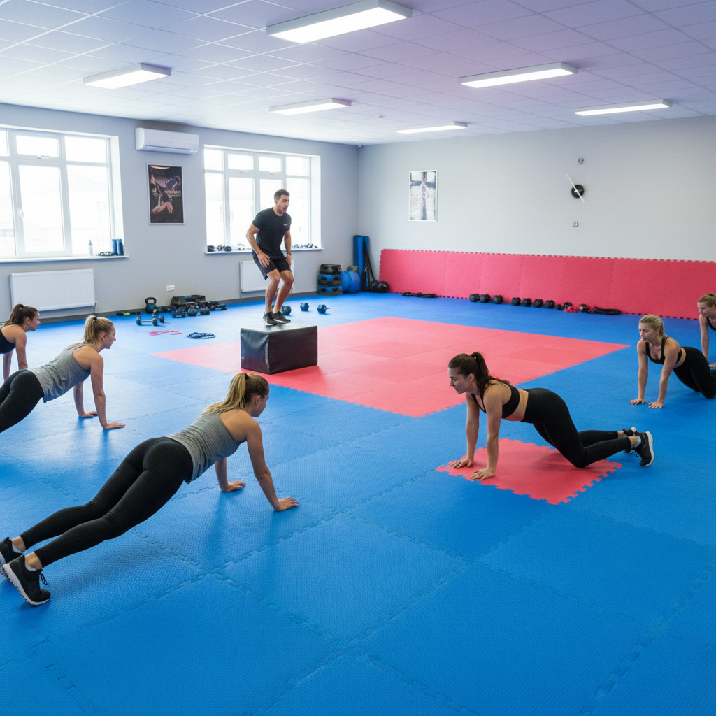 Premium Heavy Duty 20mm Reversible Jigsaw Mats - Red and Blue, 1m x 1m, Ideal for Sports and Exercise