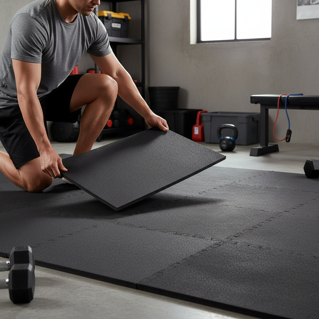 Premium Heavy Duty Gym Mats with Self-Locking Feature, 100% Recycled Rubber, and Easy Assembly for Professional Training Areas