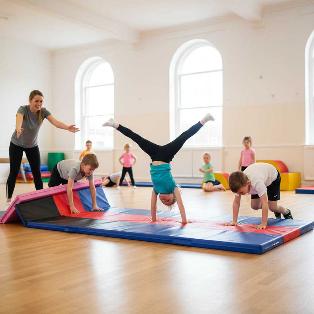 Professional Foldable Double Mat 8ft x 4ft x 50mm - Durable PVC Cover with EPE Foam Inner for Comfort and Support