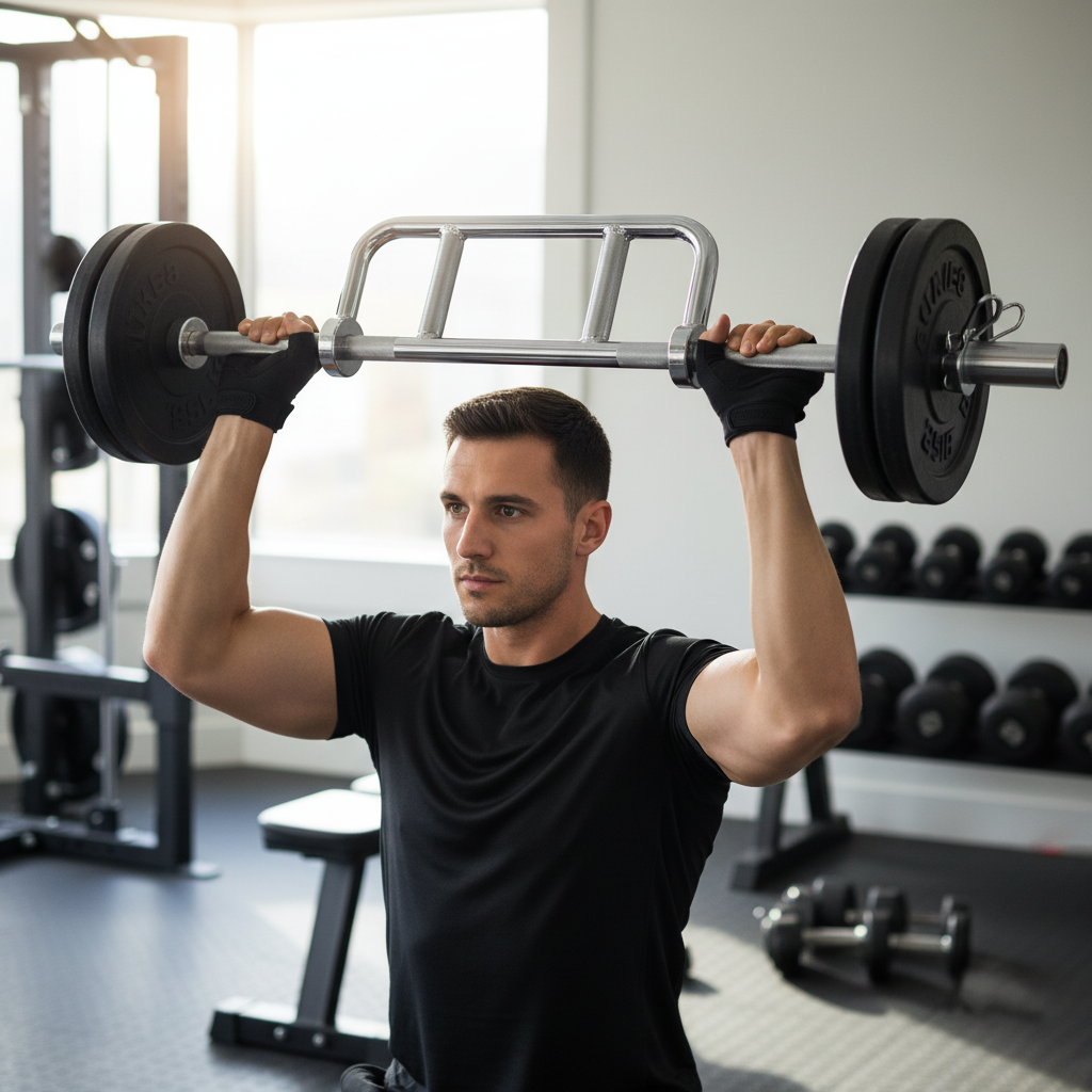 Premium Olympic Tricep Barbell Made from Hardened Steel with 10kg Weight and 85cm Length for Effective Weight Lifting