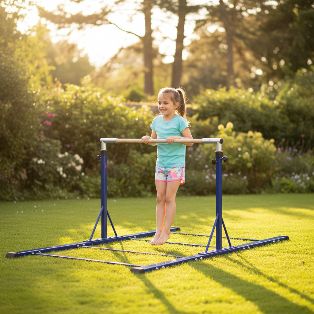 Professional Adjustable 3-5ft Horizontal Gymnastics Bars with Fiberglass Centre for Home Training and Junior Gymnasts