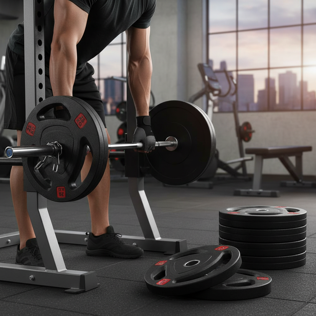 Premium Heavy Duty Tri-Grip Weight Plates 2.0 with Virgin Rubber Coating and Steel Inner Ring for Enhanced Performance and Safety