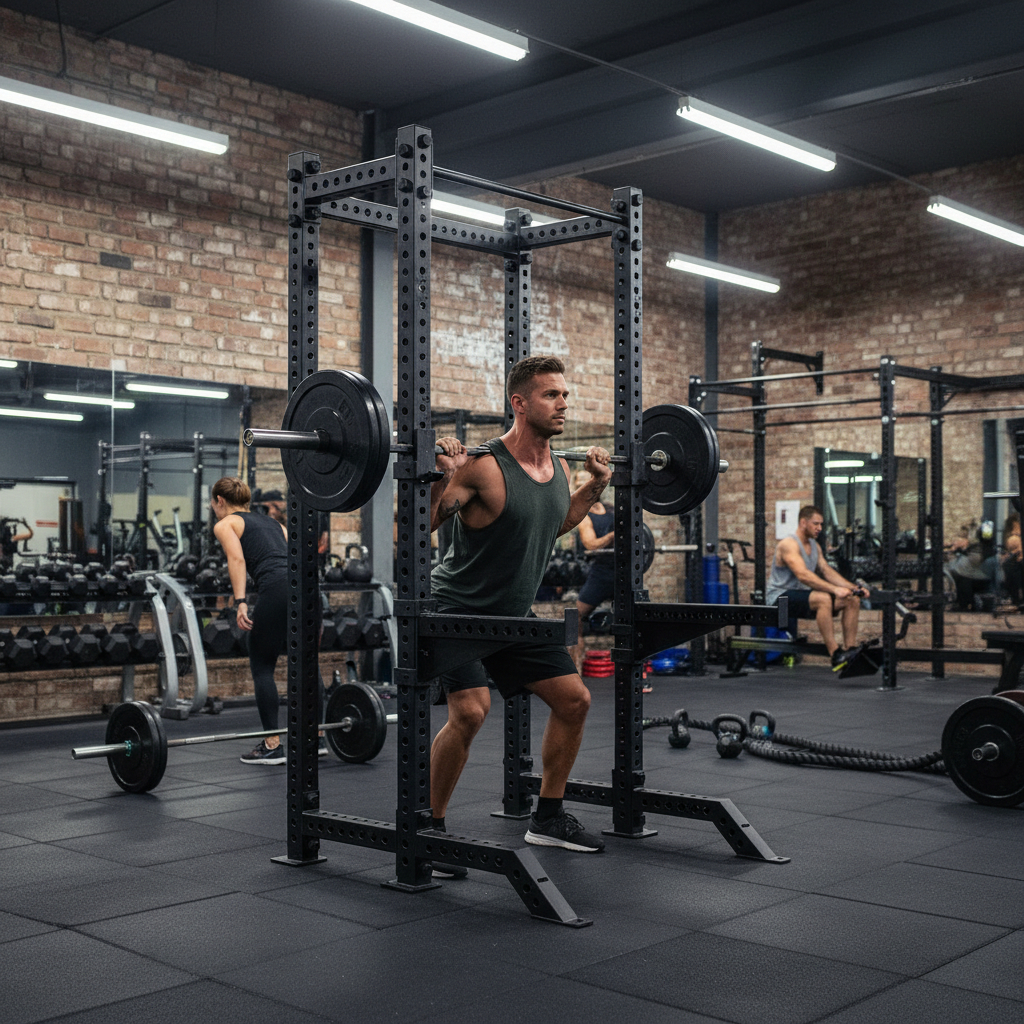 Premium Heavy Duty Power Rack with Thick Frame for Home Gym - Compact, Durable, and Ultra-Stable Design for Strength Training