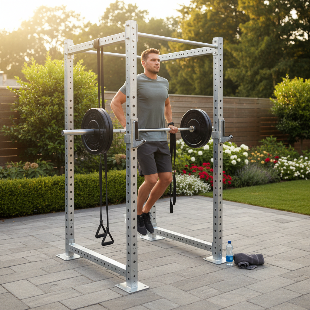 Premium Heavy Duty Outdoor Power Rack with Galvanised Steel Construction and 15+ Year Lifespan for All Weather Conditions