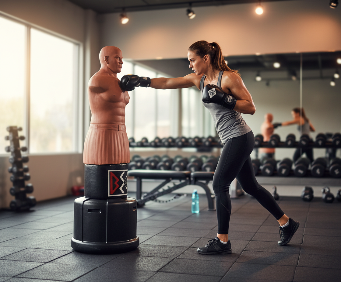 Premium Freestanding Punching Dummy XL - Adjustable Height, Natural Latex, and Urethane Foam for Realistic Training Experience