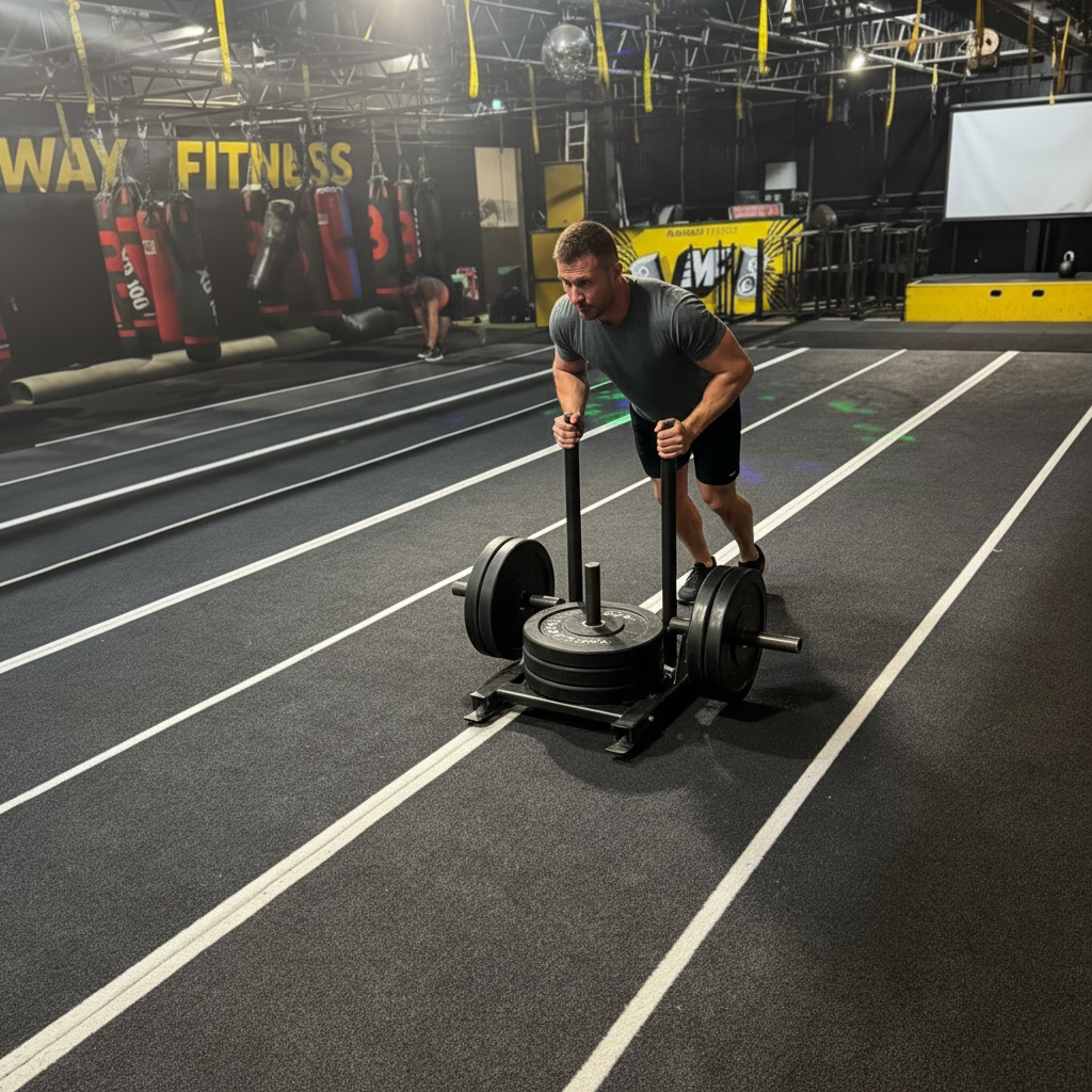 Premium Heavy Duty Sled Track with Lanes for Indoor/Outdoor Use - Durable, Non-Fade, Omni-Directional Grass Track