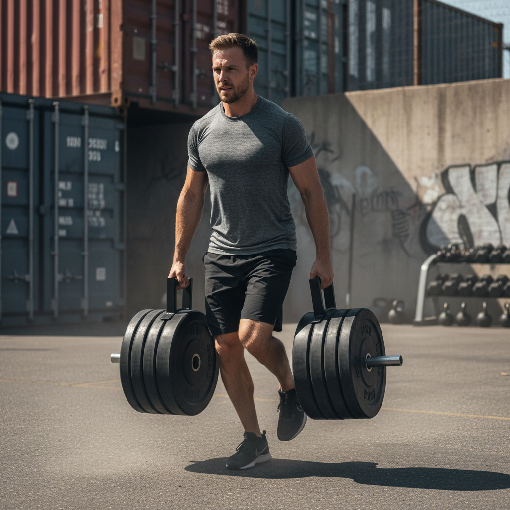 Premium Heavy Duty Farmer's Walk Handles - Olympic Plate Compatible for Strength Training and Conditioning