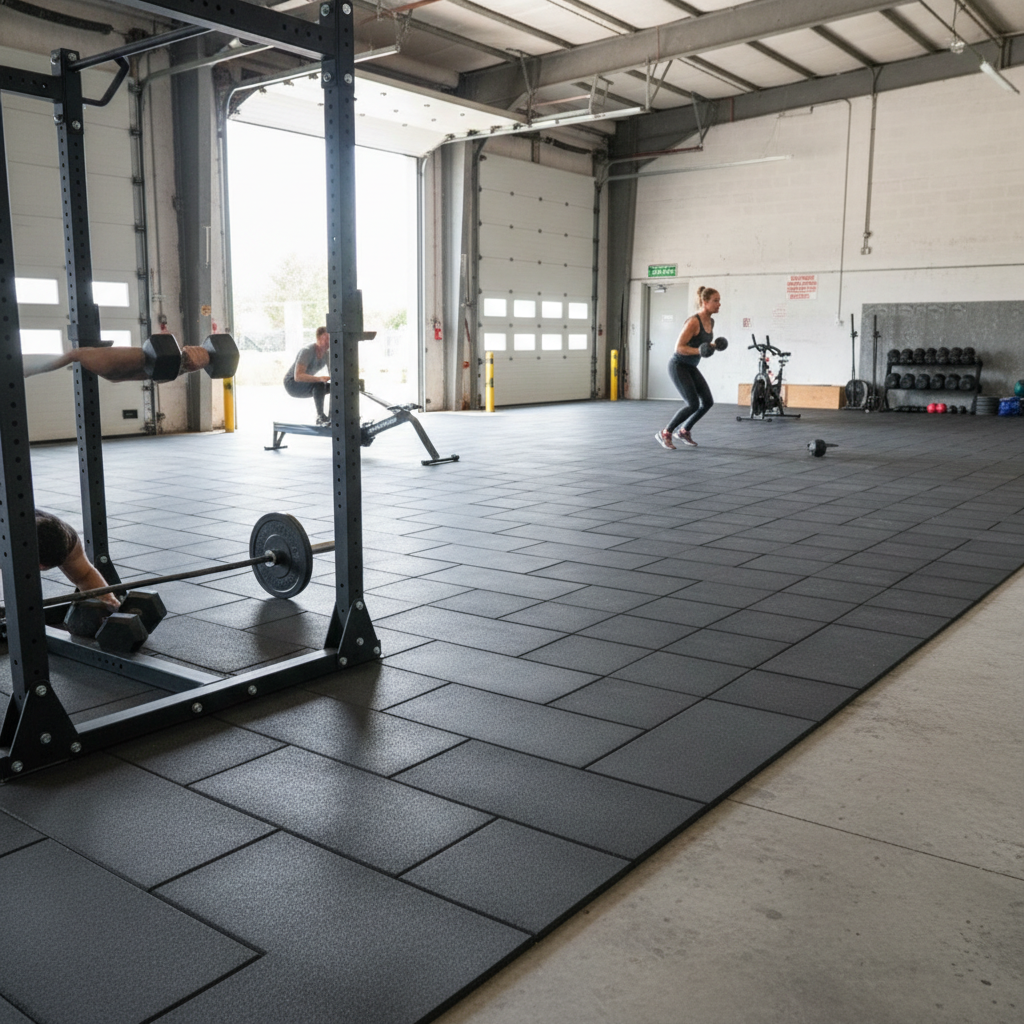 Premium Heavy Duty Rubber Gym Flooring Tiles 100cm x 50cm - Non-Slip, VOC Tested, Ideal for Weightlifting & CrossFit