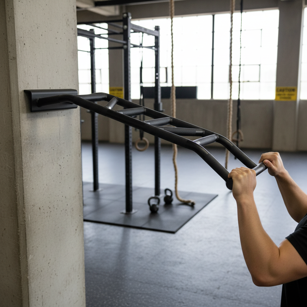 Heavy Duty Monkey Bar Attachment for 75mm x 75mm Steel Box Section - 1.08m Long with Medium Knurling