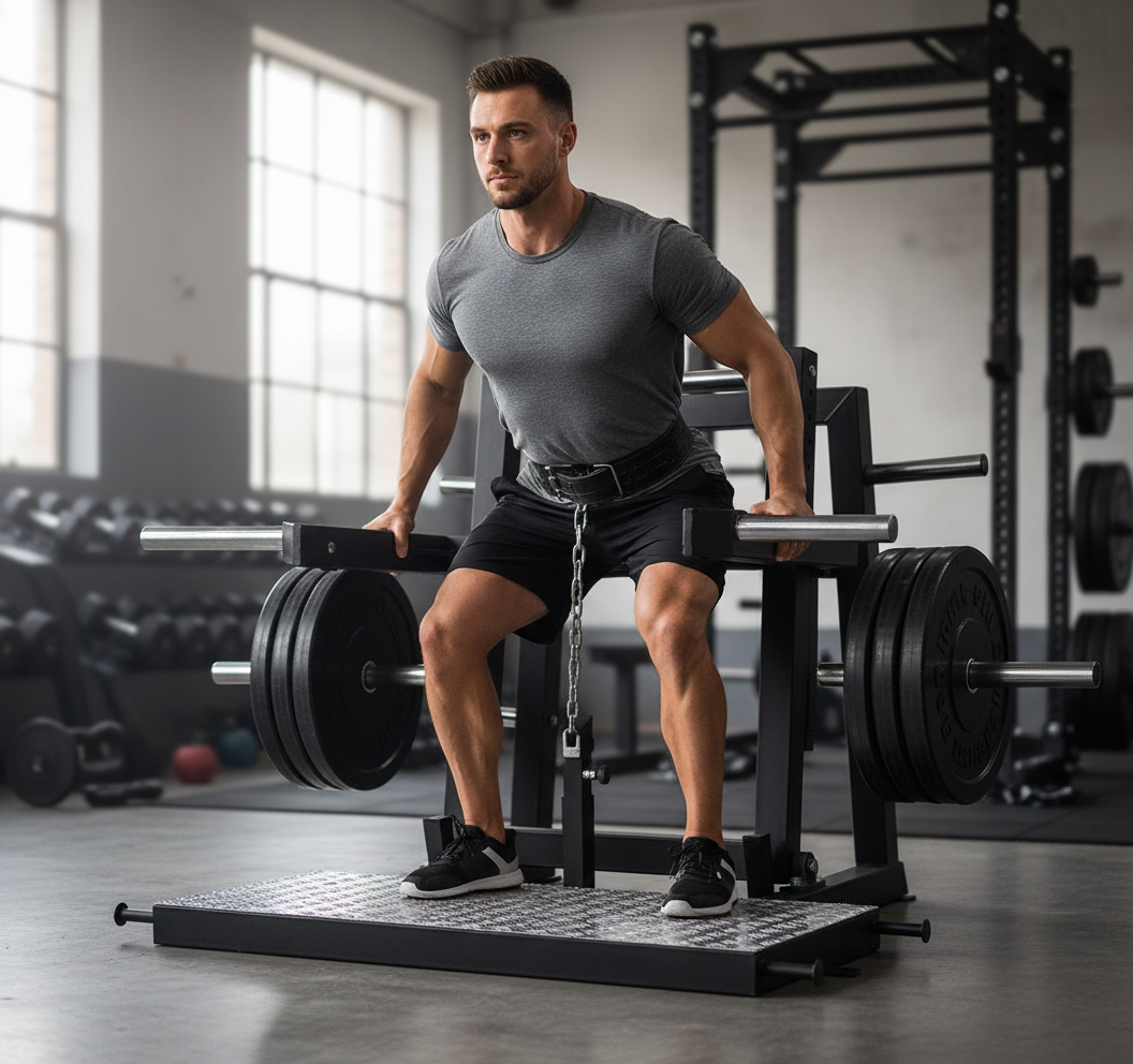 Professional Belt Squat Machine with Ergonomic Design, Adjustable Resistance, and Compact Dimensions for Lower Body Training