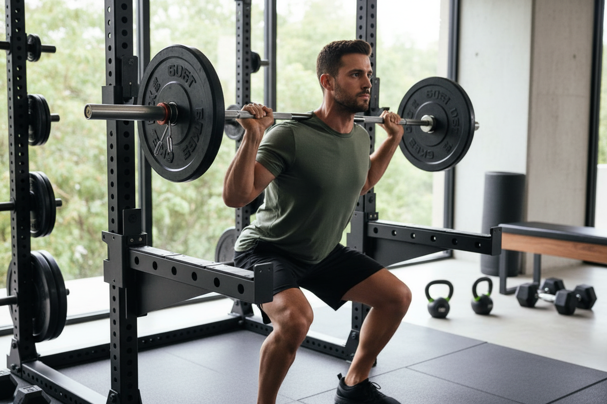 Professional Heavy Duty Spotter Arms for Power Racks - Adjustable Height, Durable Steel Construction for Safe Weight Lifting